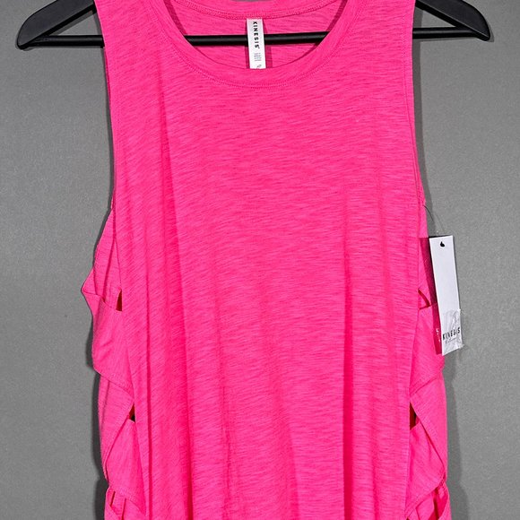 NWT Kinesis Pink Athletic Braided‎ Side Tank Top Size L - Picture 4 of 14